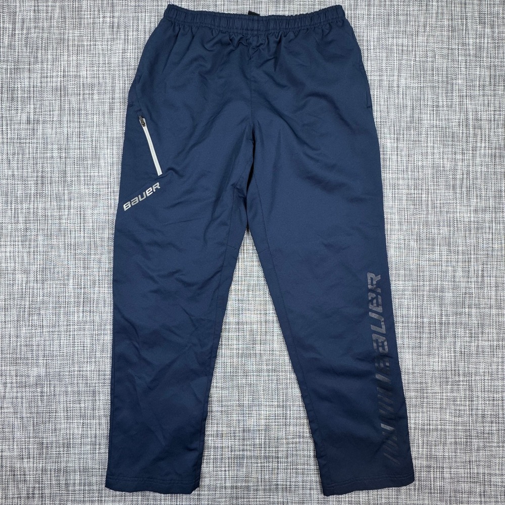 Bauer Supreme Lightweight Pants Mens Medium Navy Hockey Warmup Drawstring Mesh